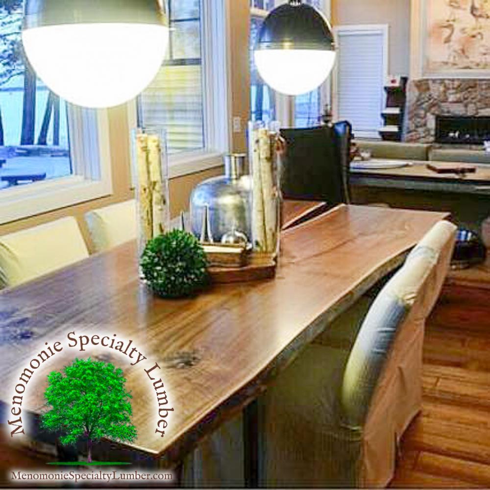  Book Matched Black Walnut Dining Room Table 4' wide by 8' long