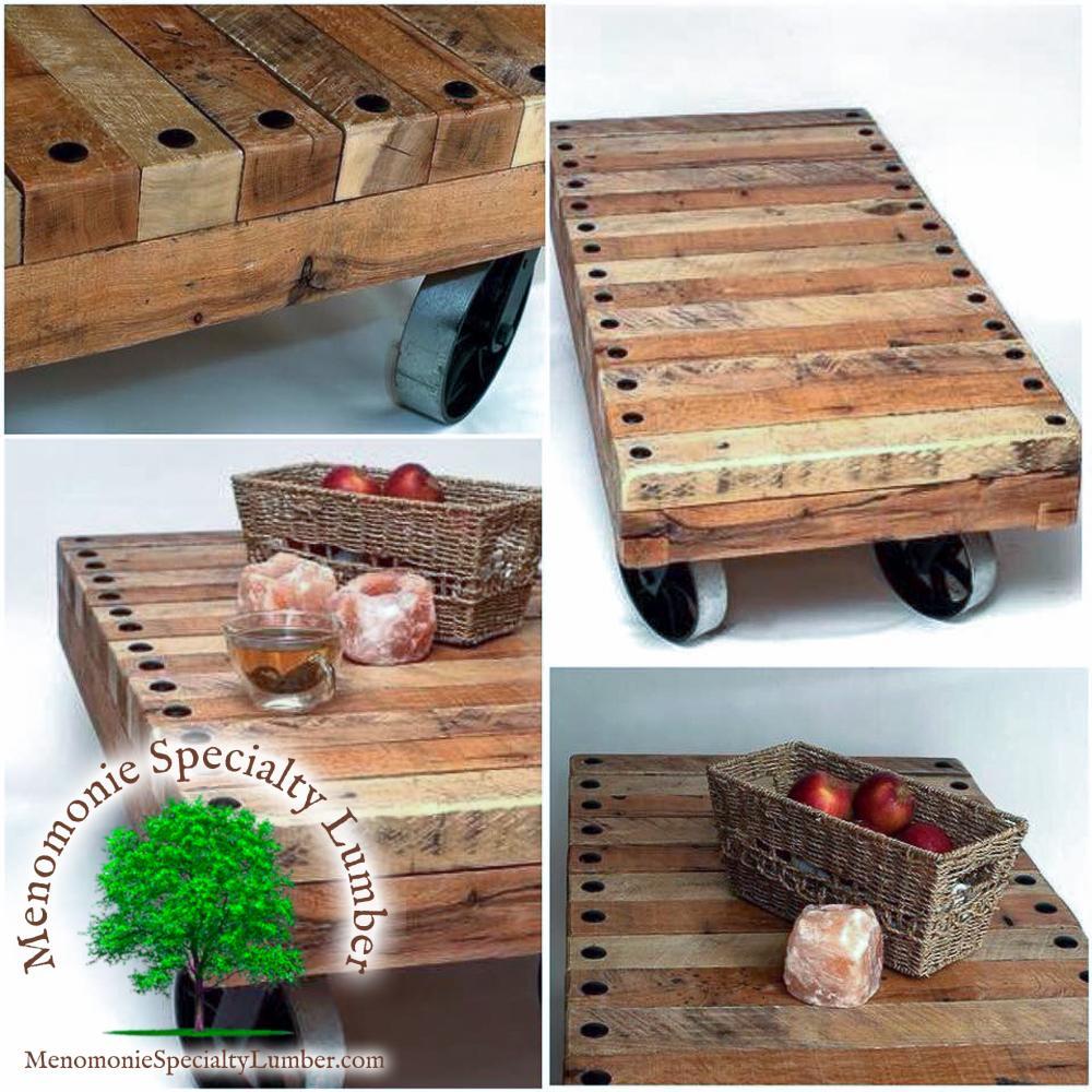 Factory Cart Built from reclaimed hardwood pallets.